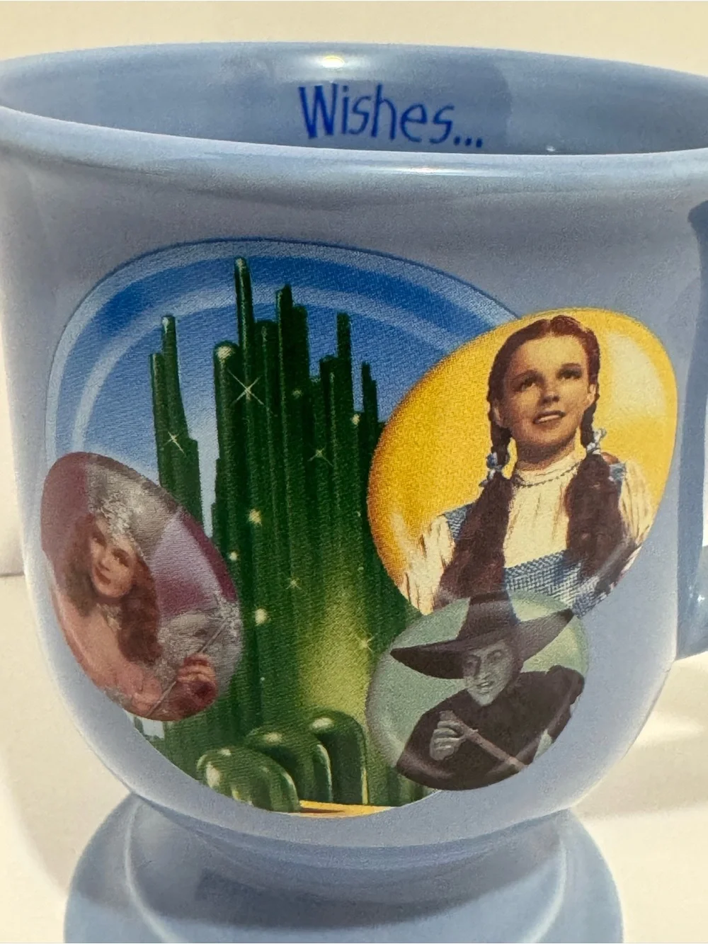 Vintage Wizard of Oz pedestal coffee mug “ Wishes really do come True”